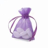 Organza Favour Bag With Drawstring Pack - Chocolate Brown