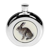 Orchid Designs 5oz Stainless Steel Hip Flask Brown Hare