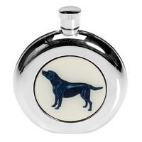 Orchid Designs 5oz Stainless Steel Hip Flask Black Lab