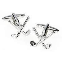 Orchid Designs Cufflinks Golf Clubs and Ball