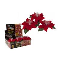 Ornamental Fibre Optic Colour Changing Poinsettia Flower Christmas Decoration