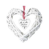 Ornate Swirl Wicker Heart Decoration