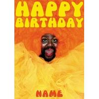 orange wig personalised birthday card scribbler cards