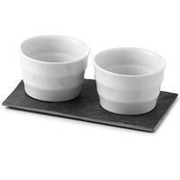 Oriental Tea Cups & Slate Base (Case of 12 Sets)
