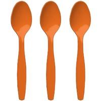 Orange Plastic Party Spoons