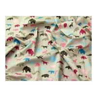 origami animals print cotton dress fabric beige