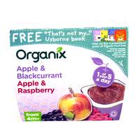 organix 4 month fruit pots apple blackcurrant raspberry 4 pack