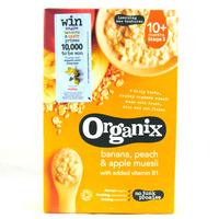 organix 10 month cereals apple peach banana muesli