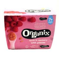 Organix 7 Month Apple & Raspberry Pieces Textured Fruit Pot 4 Pack