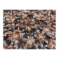 Ornate Print Viscose Stretch Jersey Dress Fabric Rust