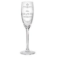 ornate swirl glass flute personalised