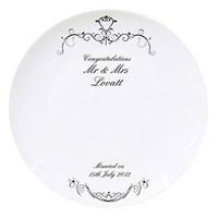 Ornate Swirl Wedding Message Plate Personalised