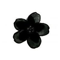 Organza Flower Embroidered Iron On Motif Applique 80mm x 75mm Black