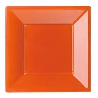 Orange 9in Square Plastic Party Plates