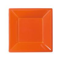 Orange 7in Square Plastic Bowls