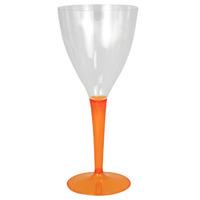 orange wine plastic party glasses