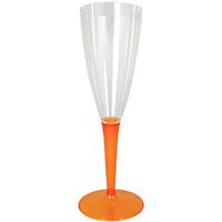 orange champagne plastic party glasses