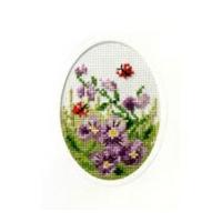 orchidea embroidery cross stitch card kit pansies