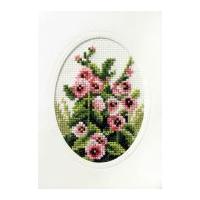 orchidea embroidery cross stitch card kit hollyhocks