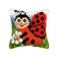 Orchidea Cross Stitch Cushion Kit Ladybird