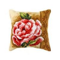 Orchidea Cross Stitch Cushion Kit Rose