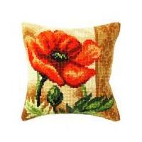 Orchidea Cross Stitch Cushion Kit Poppy