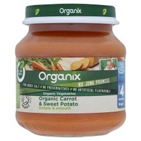 Organix Organic Carrot & Sweet Potato Stage 1 from 4 Months 120g