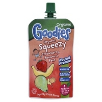 Organix Goodies - Squeezy Strawberry, Banana & Pear from 12+ Months