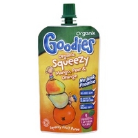 organix goodies squeezy mango pear orange from 12 months 100g