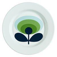 orla kiely enamel plate in 70s oval flower green apple print