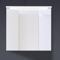 Orson Mirror Wall Cabinet In White High Gloss Fronts With LED