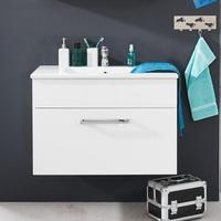 Orson Vanity Cabinet In White High Gloss Fronts With Washbasin