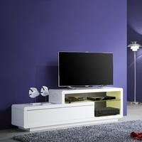Oregon LCD TV Stand In White Gloss With 2 Drawers And LED Lights
