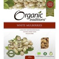organic traditions white mulberries 227g