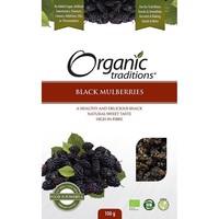 organic traditions dried black mulberries 100g