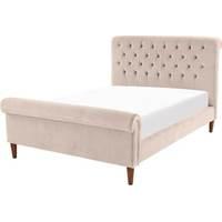 Orkney Super Kingsize Bed, Stone Velvet