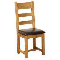 orla solid oak leather dining chair