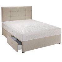 orchid 800 quilted pocket divan set double no drawers natural