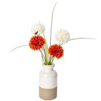 Orange & Cream Pom Pom & Grass Artificial Floral Arrangement