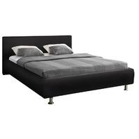 orion black faux leather bed frame orion black faux leather king size  ...