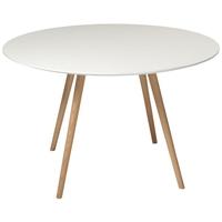 Orso White Top Round Dining Table with Oak Legs