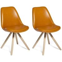 Orso Orange Leather Dining Chair (Pair)