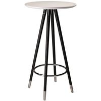 Orso White Top Bar Table with Matte Cap Black Stained Oak Legs