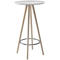 Orso White Top Bar Table with Oak Legs