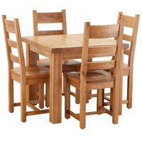 Orla Solid Oak 90cm Table with 4 Chairs