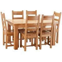 orla solid oak 150cm table with 6 chairs