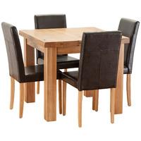 Orla Solid Oak 90cm Table with 4 Oakridge Chairs Black