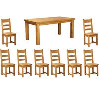 Orla Solid Oak 200cm Table with 8 Chairs