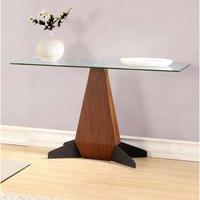 oreo clear glass console table