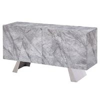 orion wooden sideboard in marble top and brushed stainless base